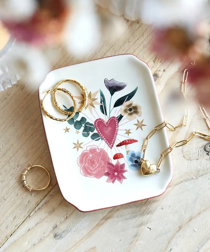 Cosy Floral Heart Trinket Dish