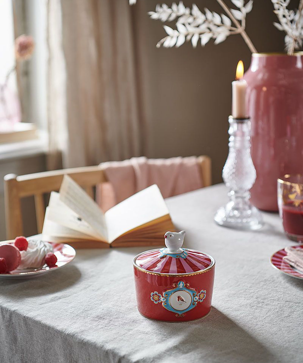 Sugar Bowl Love Birds Medallion Red-Pink 300ml
