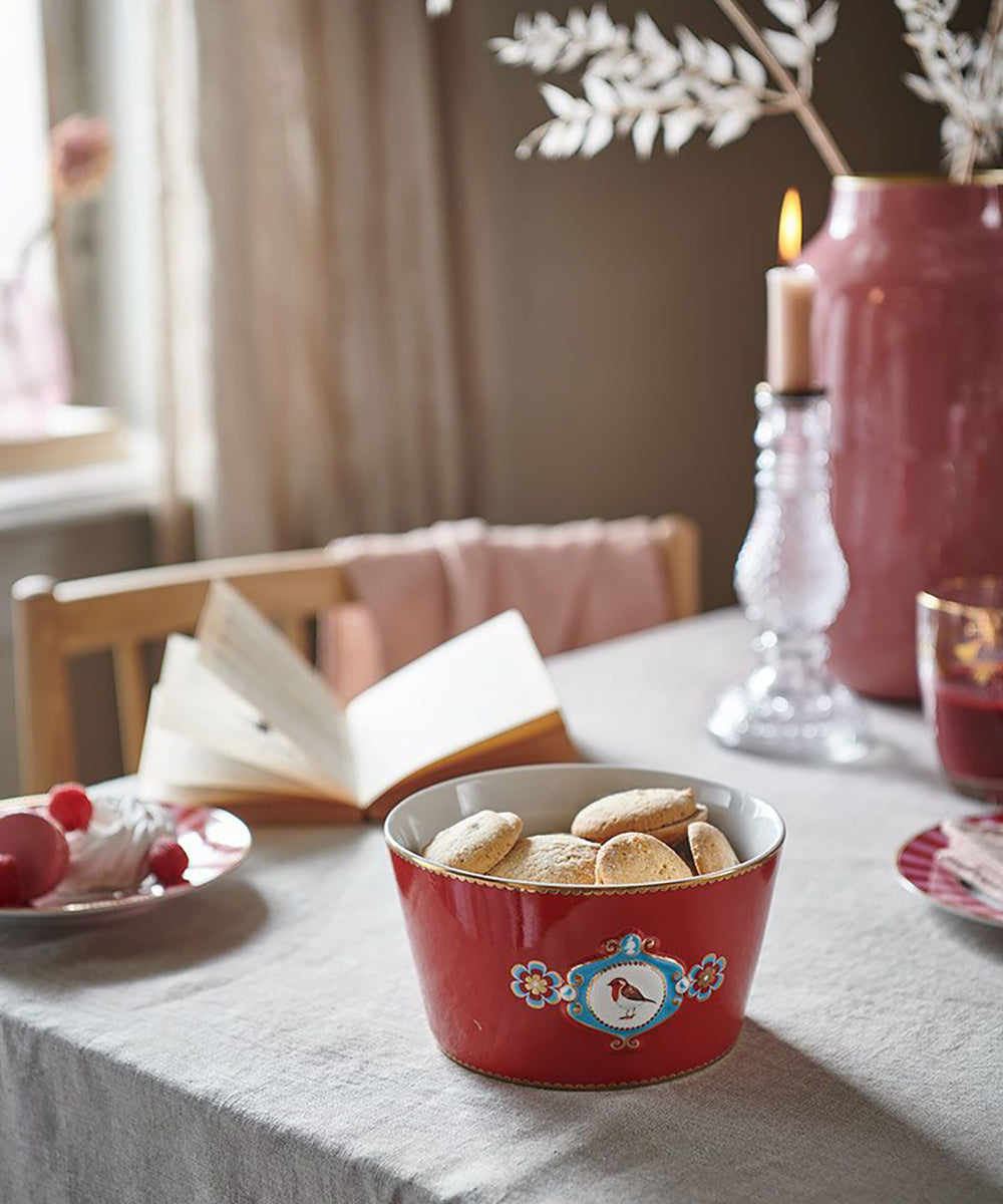 Bowl Love Birds Medallion Red 15cm