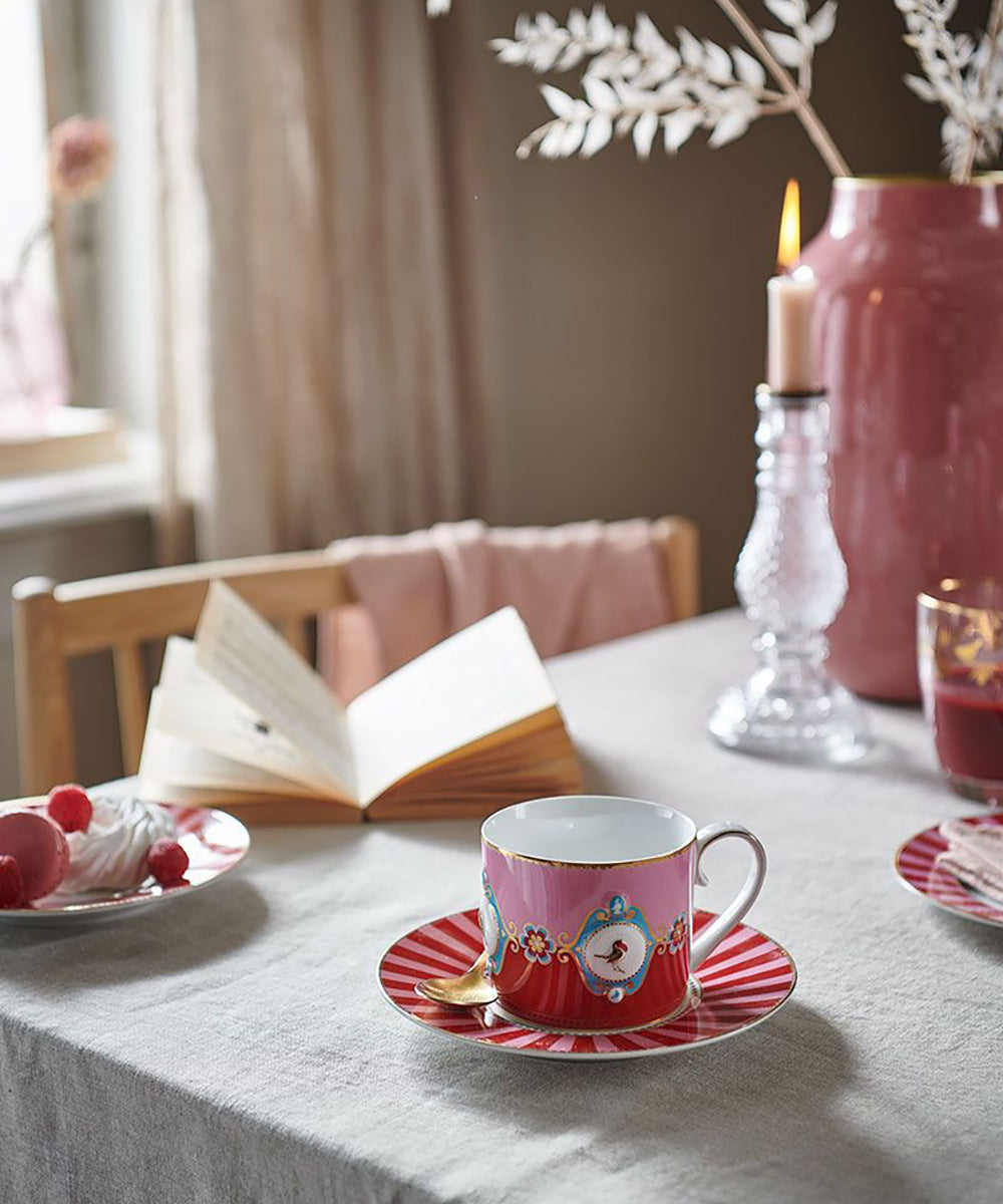 Mug Large Love Birds Medallion Red-Pink 250 ml