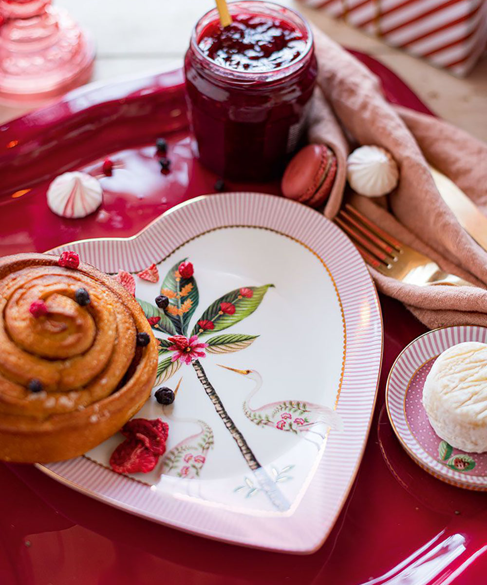 Set/2 Heart Shape Plates La Majorelle Pink 21.5cm