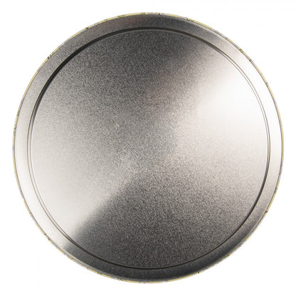 Tray Ø 32x2 cm Yellow Metal Flowers