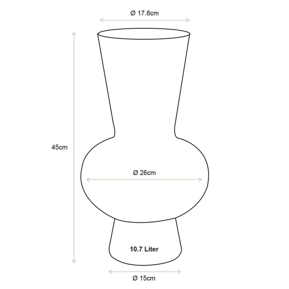 Vase Glass Green 26x45cm