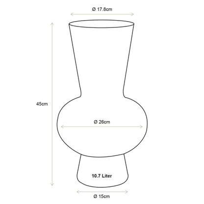 Vase Glass Green 26x45cm